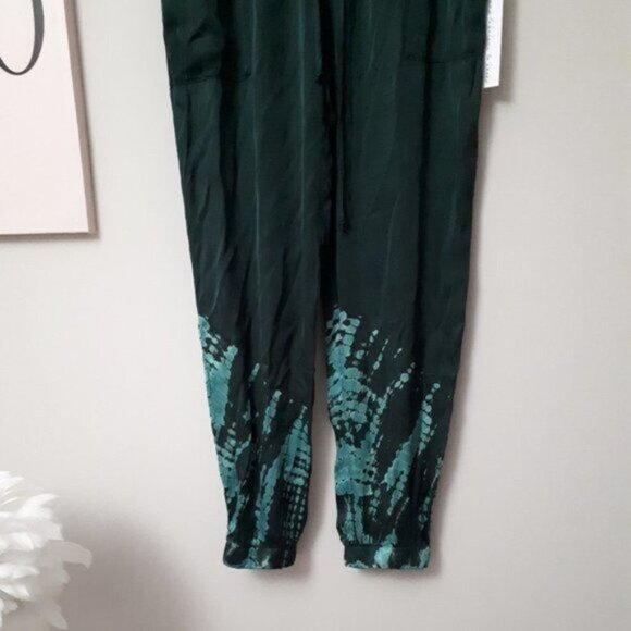 NWT YFB emerald green abstract print silky jogger trackpants XS - Picture 15 of 16